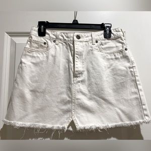 Free people white denim skirt